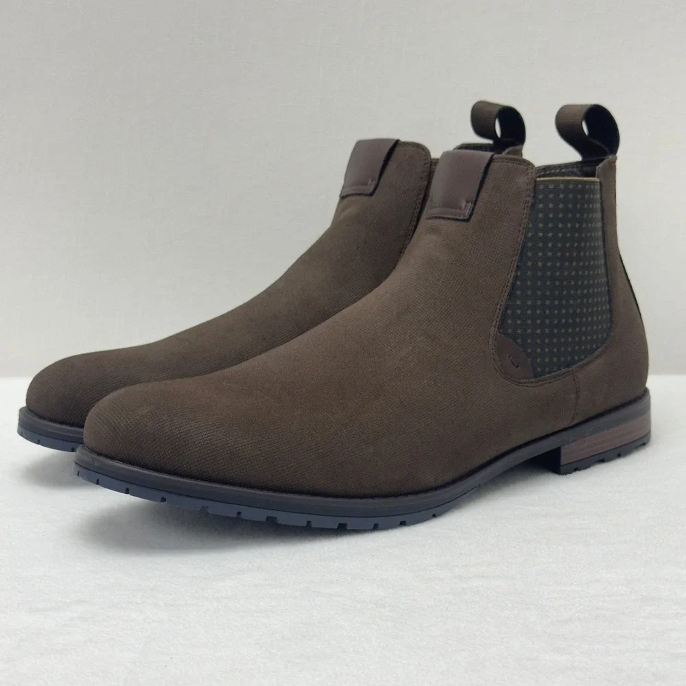 Stacy Adams Oakhurst‎ Chelsea Boots Brown Fabric Side Zipper Mens Size 13M